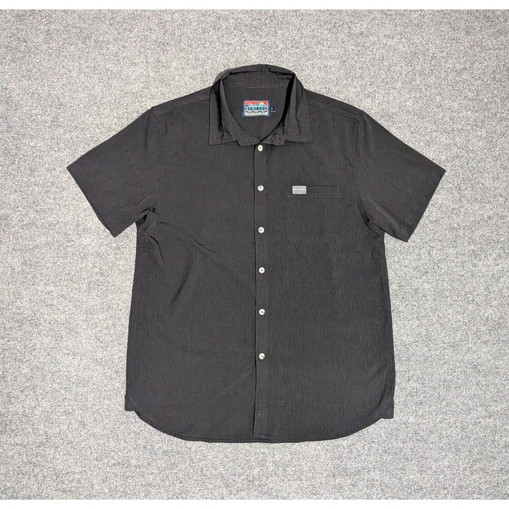 Burlebo Shirt Mens Large Button Up Casual Black
